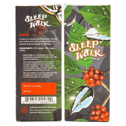 Dark Matter Sleep Walk Chocolate Barra De Cafe 1.2oz