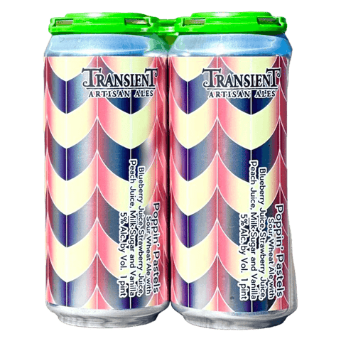 Transient Artisan Ales Poppin' Pastels Strawberry, Peach, Blueberry 4-pack