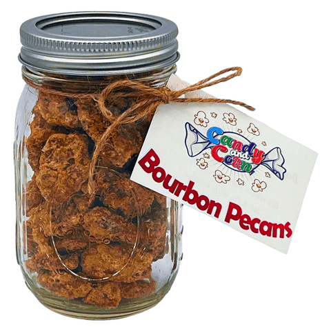 Candy and Corn Bourbon Pecans Glass Jar