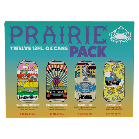 Prairie Pack (Rainbow Sherbet, Transfusion Ale, Italian Pils, Lemon Slice) 12-pack