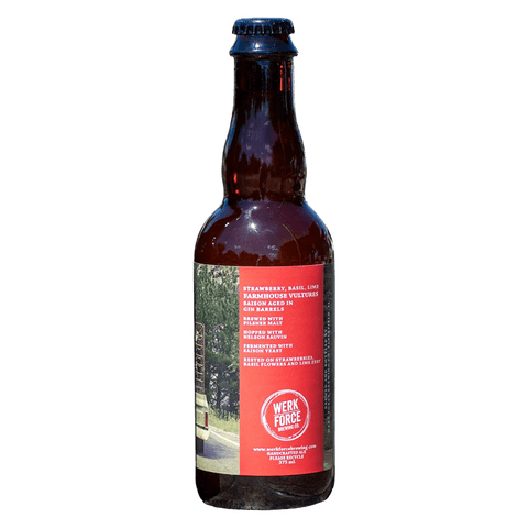 Werk Force Gin Barrel Aged Farmhouse Vultures with Strawberry, Basil and Lime 375ml