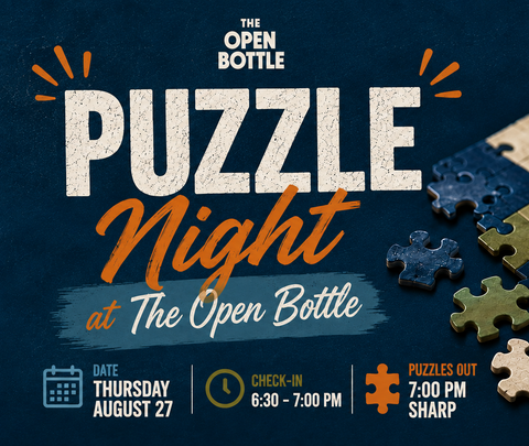 Puzzle Night at The Open Bottle – $10 Team Deposit (Thurs, Aug 27)