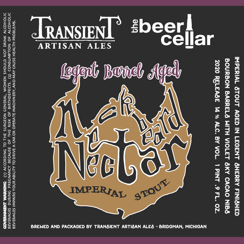 Transient Artisan Ales 2020 Legent Barrel Aged Neckbeard Nectar 500ml - The Open Bottle